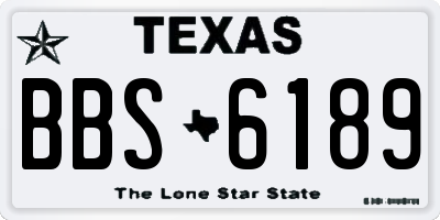TX license plate BBS6189