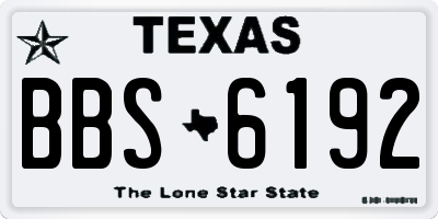 TX license plate BBS6192