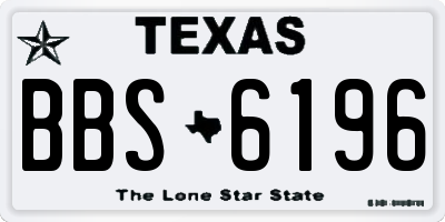 TX license plate BBS6196