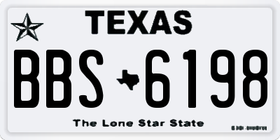 TX license plate BBS6198
