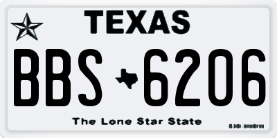 TX license plate BBS6206
