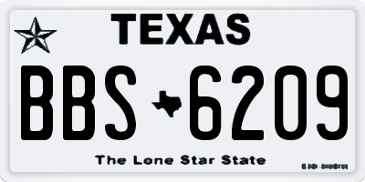 TX license plate BBS6209