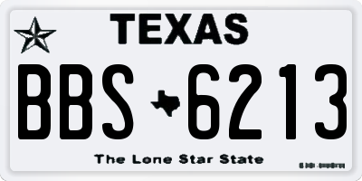 TX license plate BBS6213