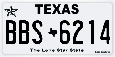 TX license plate BBS6214