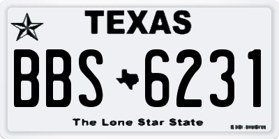 TX license plate BBS6231