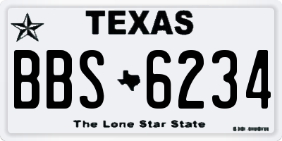 TX license plate BBS6234