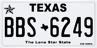 TX license plate BBS6249