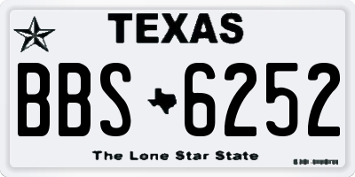TX license plate BBS6252