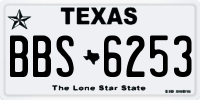 TX license plate BBS6253