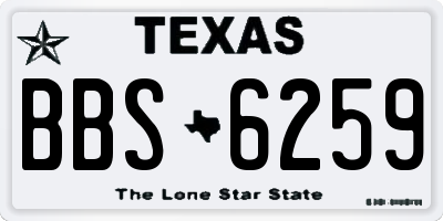 TX license plate BBS6259