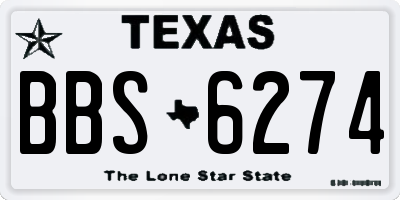 TX license plate BBS6274