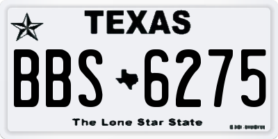 TX license plate BBS6275