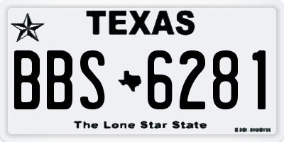 TX license plate BBS6281