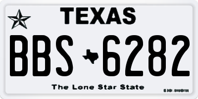 TX license plate BBS6282