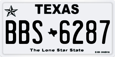 TX license plate BBS6287