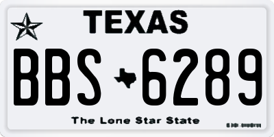 TX license plate BBS6289