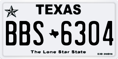 TX license plate BBS6304