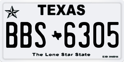TX license plate BBS6305