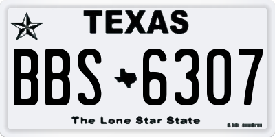 TX license plate BBS6307