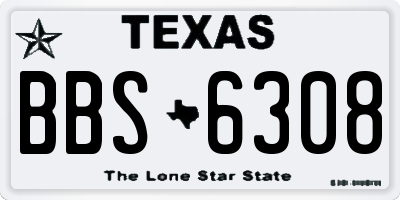 TX license plate BBS6308