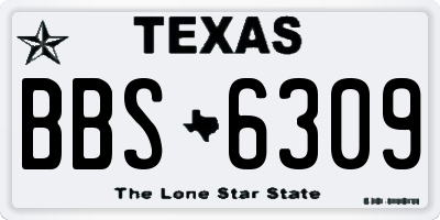 TX license plate BBS6309