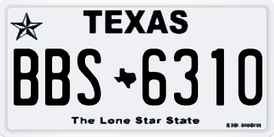 TX license plate BBS6310