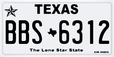 TX license plate BBS6312