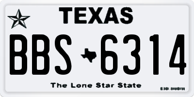 TX license plate BBS6314