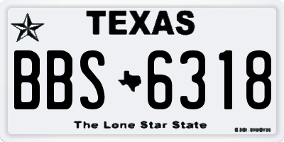 TX license plate BBS6318