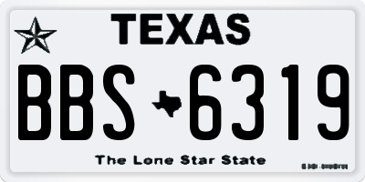 TX license plate BBS6319