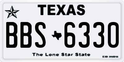 TX license plate BBS6330
