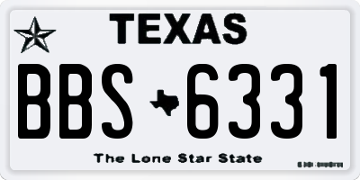 TX license plate BBS6331