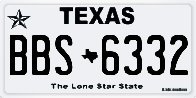 TX license plate BBS6332