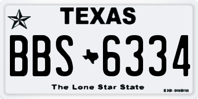 TX license plate BBS6334