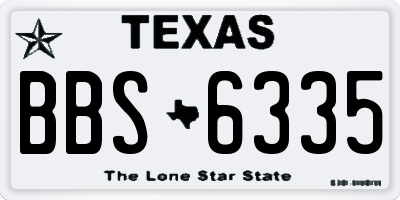TX license plate BBS6335