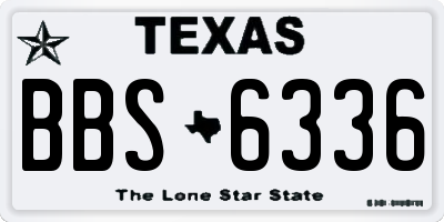 TX license plate BBS6336