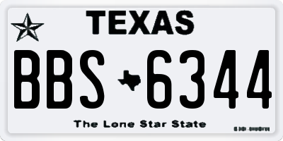 TX license plate BBS6344