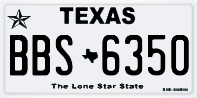 TX license plate BBS6350