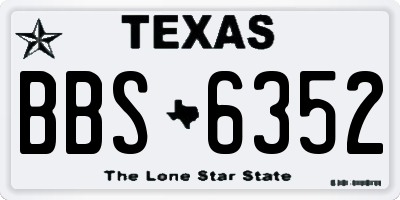 TX license plate BBS6352