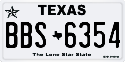 TX license plate BBS6354