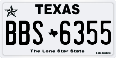 TX license plate BBS6355