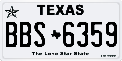 TX license plate BBS6359