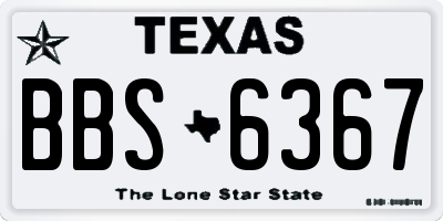 TX license plate BBS6367