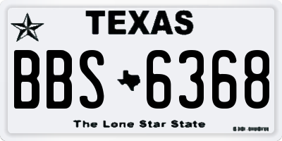 TX license plate BBS6368