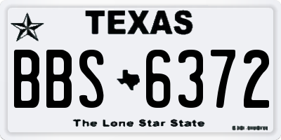 TX license plate BBS6372