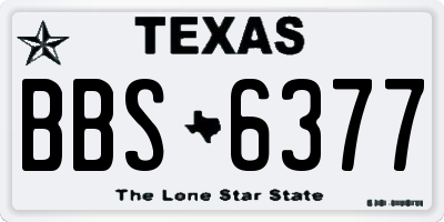 TX license plate BBS6377