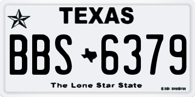 TX license plate BBS6379