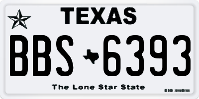 TX license plate BBS6393