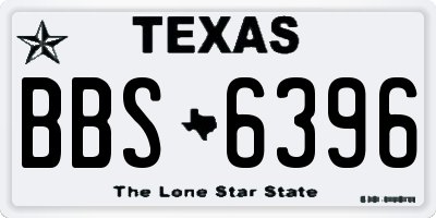 TX license plate BBS6396