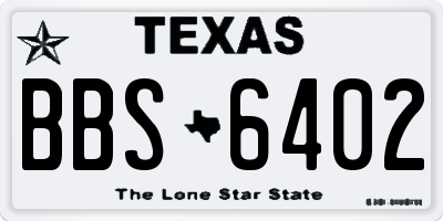 TX license plate BBS6402